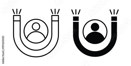 User engagement icon vector illustration logo design in clipart and strokes