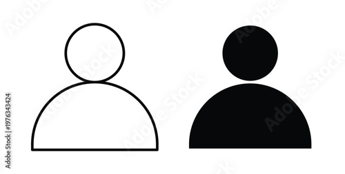 User icon vector illustration logo design in clipart and strokes