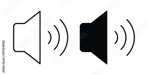 Volume icon vector illustration logo design in clipart and strokes