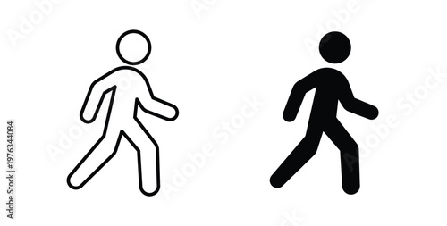 Walking icon vector illustration logo design in clipart and strokes