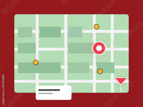 Navigation and Discovery: An illustrative map of city roads and landmarks shows the essence of journey with a digital guidance symbol.