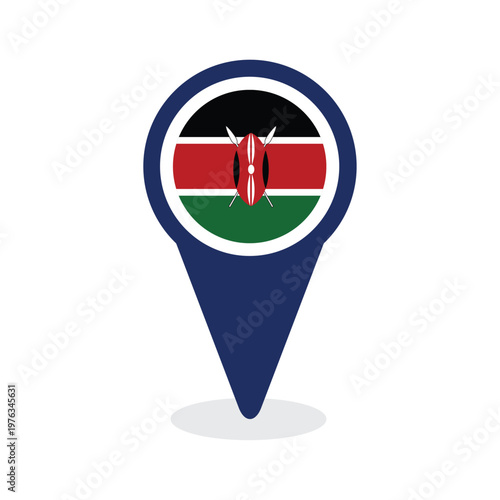 Map Pointer with kenya flag Free Download Map Pointer with kenya flag - GFXLoad