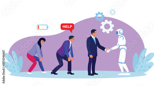 Human and ai collaboration a futuristic scene depicting partnership and technological advancement in a modern workplace