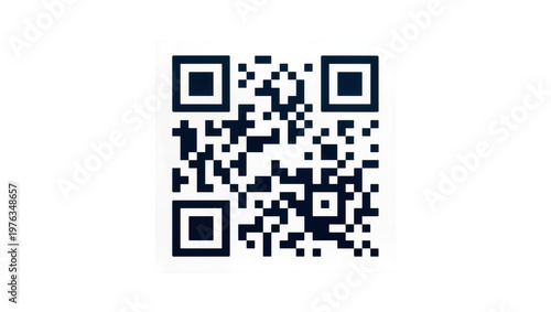 фотографія Black and white QR code matrix pattern, isolated on transparent background