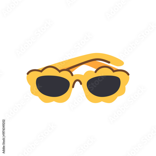 Yellow sunglasses with wavy, playful frame