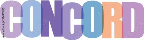 Concord Logo in Purple Blue and Orange Letters white background