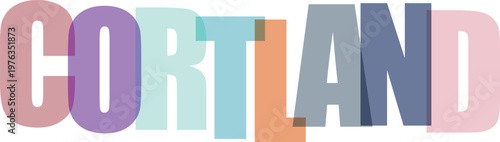 Cortland Colorful Typography white background