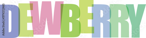 Multicolored Dewberry Word Logo white background