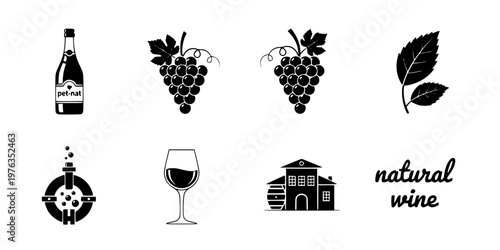 Natural Wine Bottle Pet Nat Silhouette