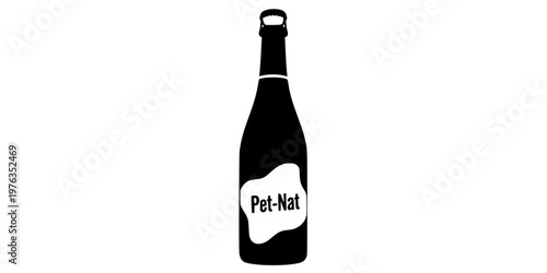 Natural Wine Bottle Pet Nat Silhouette