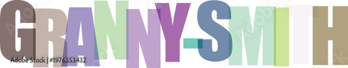 Granny Smith Colorful Letters Typography white background