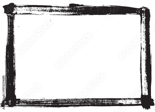 Marco Vectorial Negro con Estilo Urbano y Desgastado