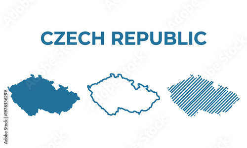 Vector illustration of Czech Republic map in different styles