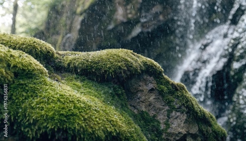 Moss covering a damp surface demonstrating simple plant growth in humid conditions