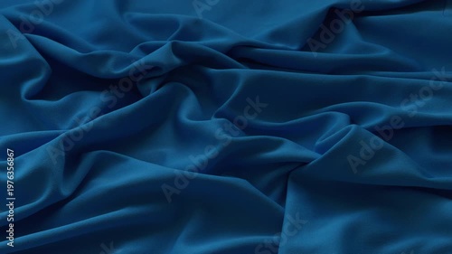 Soft blue synthetic fabric background texture. Close up.