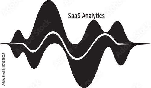 Saa s analytics digital sound wave visualization logo with analytics, software
