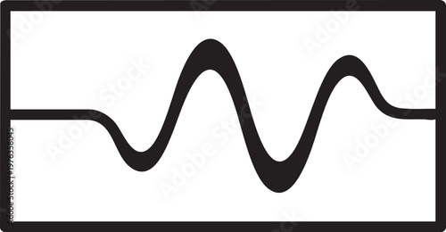 Simple black sound wave frequency icon with frequency amplitude acoustic