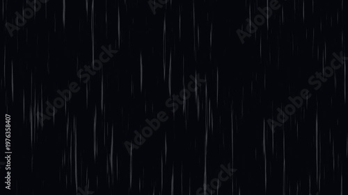 Heavy rain falling against black screen animation.Rain animation against dark background.Animated rain background Raindrops splashing on black screen.Heavy rainfall storm effect.