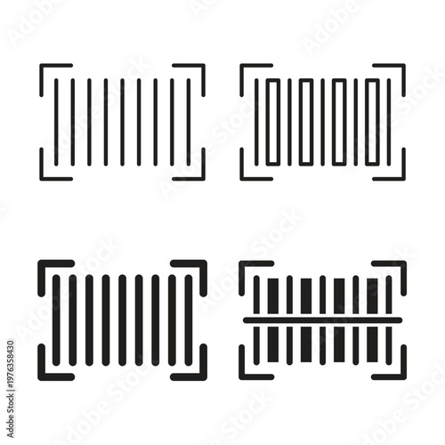 Barcode read icon in trendy flat and line style design. Icon symbol illustration