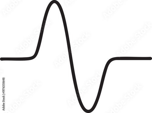 Pulse wave oscillation graphic with oscillation frequency abstract isolated