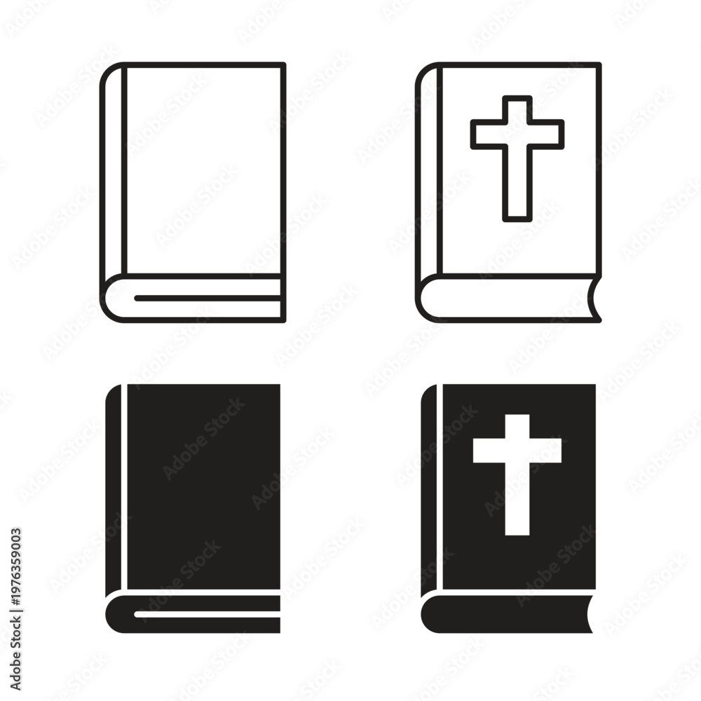 Fototapeta premium Book icon in line and glyph style. Flat and stroke icons