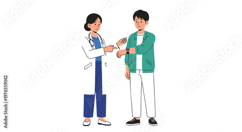 Medical professionals, doctor and patient, healthcare vector icons, medical consultation, health check