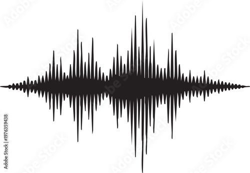 Digital audio frequency waveform visualization with frequency, waveform