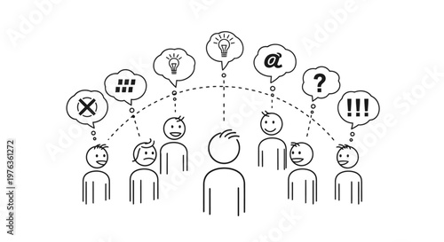 A group of people communicating and sharing ideas.