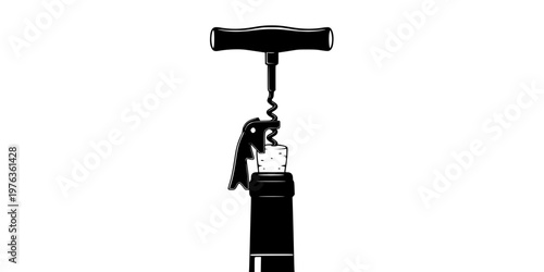Wine Bottle Opener Corkscrew Silhouette