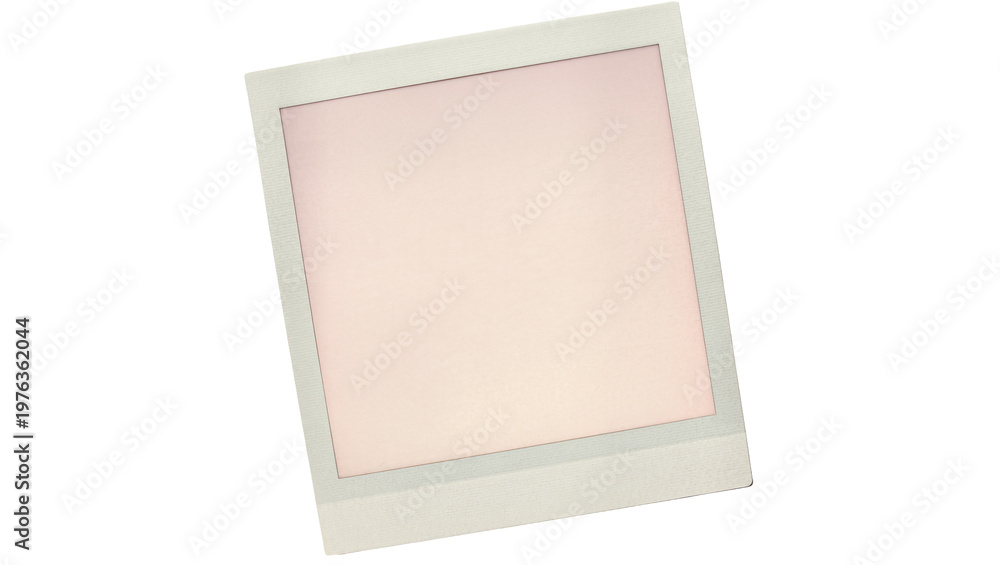 Fototapeta premium Blank instant photo frame with soft pink gradient, isolated on transparent background