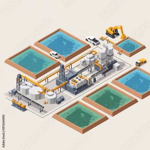 Industrial wastewater treatment facility operations.