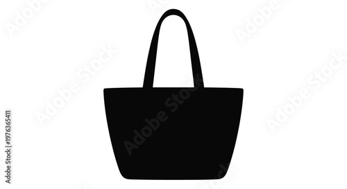 Simple black tote bag design with two handles a clean silhouette