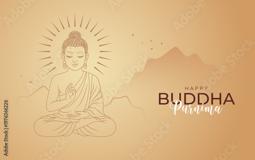 Happy Buddha Purnima Festival Background Design Template