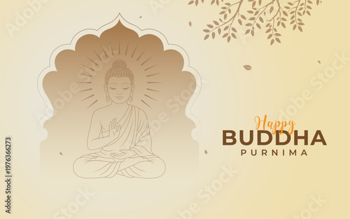 Happy Buddha Purnima Festival Background Design Template
