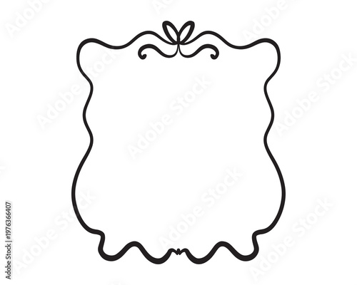 Curly whimsical black line handdrawn frame