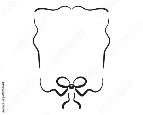 Curly whimsical black line handdrawn frame