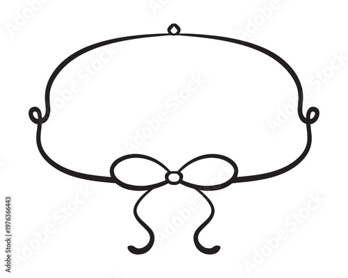 Curly whimsical black line handdrawn frame