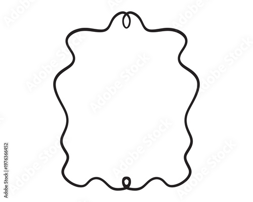 Curly whimsical black line handdrawn frame