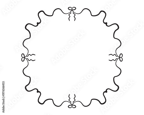 Curly whimsical black line handdrawn frame