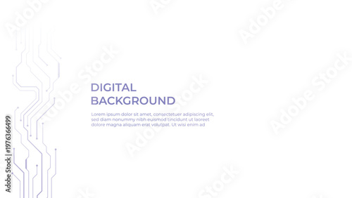 Futuristic digital interface with abstract geometric circuit lines and shapes overlayed on a subtle gradient background suggesting advanced modern technology Background design