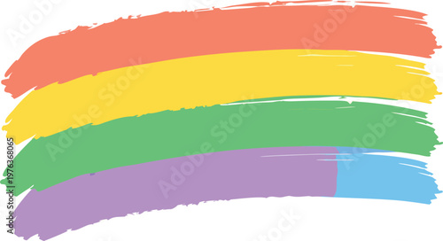 Colorful handmade rainbow in pastel colors