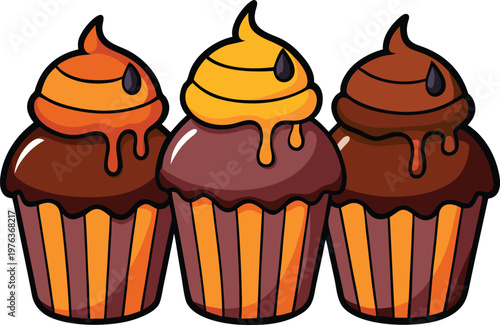 Cupcakes with sweet frosting and gooey filling