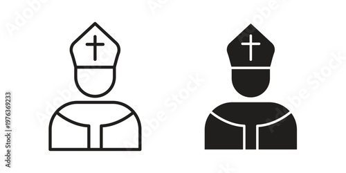 Bild auf Leinwand Pope icon set, logo vector eps10