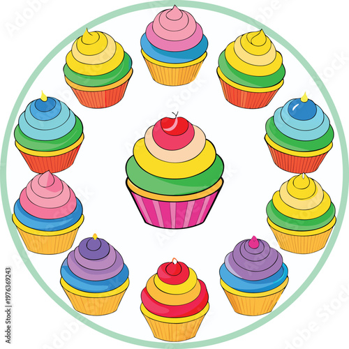 Colorful cupcakes with fondant is a whimsical treat for parties and celebrations throughout the year