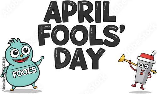 April Fools png Funny Holiday cutout Cartoon Character png Prank Day cutout Humorous Sticker png Festive Illustration cutout Playful Graphic png Joker Mascot isolated transparent background image