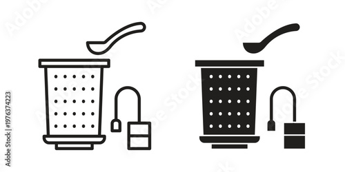 Tea infuser icon set, logo vector eps10
