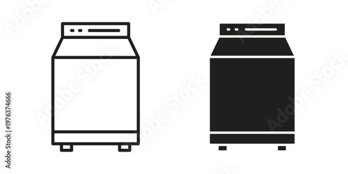 Top load washer icon set, logo vector eps10