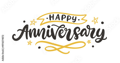 Happy Anniversary hand written lettering