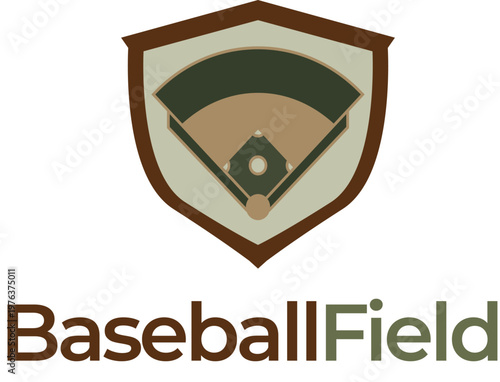 Clean baseball field logo design