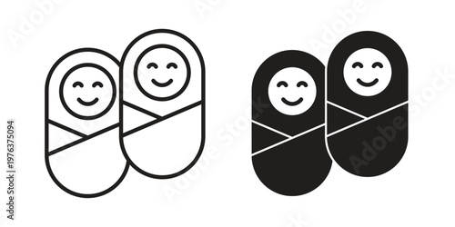 Twin icon set, logo vector eps10